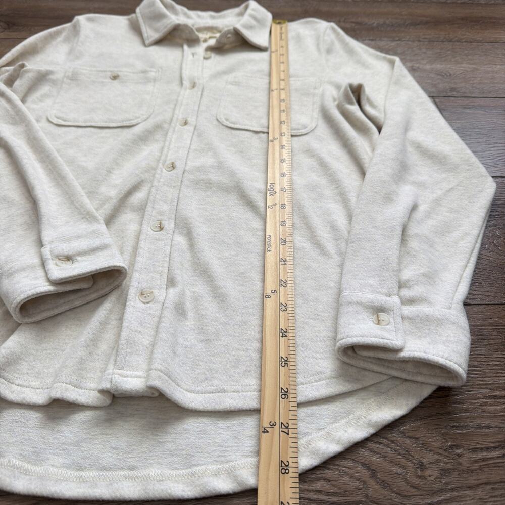 NWT Thread & Supply Shirt Womens Small Heathered Oatmeal Shacket Soft Casual - Picture 5 of 8